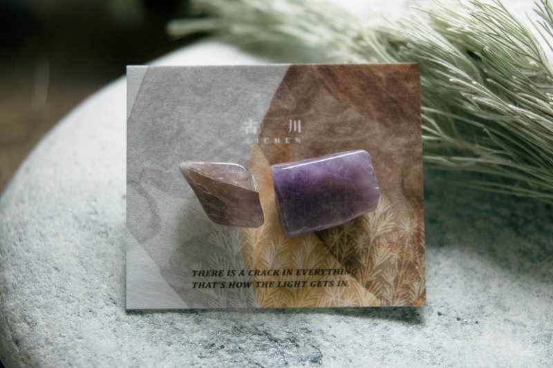 CRACK | Mineral earrings | EARRINGS - ต่างหู - คริสตัล สีม่วง