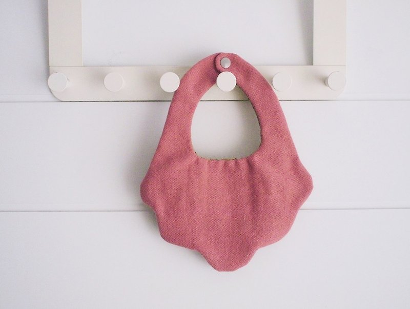 Hairmo Flower Plain Handmade Baby Bib/Saliva Towel-Bean Paste - ผ้ากันเปื้อน - ผ้าฝ้าย/ผ้าลินิน สึชมพู