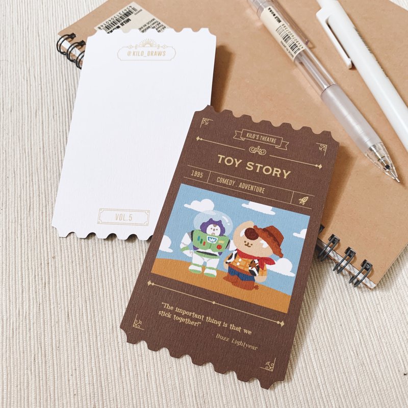 KILO theater ticket shaped card | Woody and Buzz - Cards & Postcards - Paper Brown