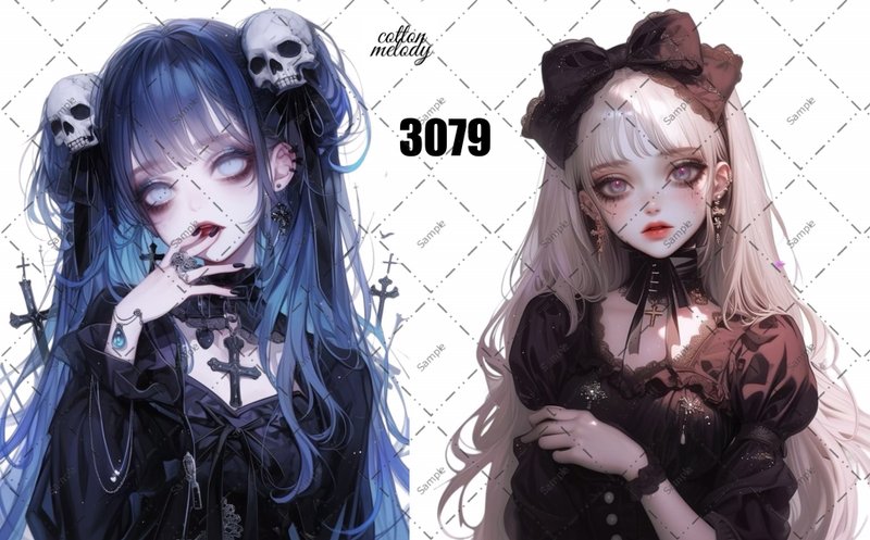original sticker o.3079 人物ステッカー オリジナルステッカー cotton melody - 貼紙 - 紙 