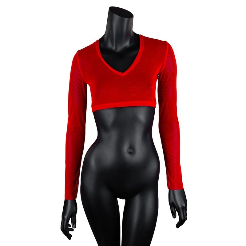 Succubus Mesh Top Red - 女內衣褲 - 其他材質 紅色