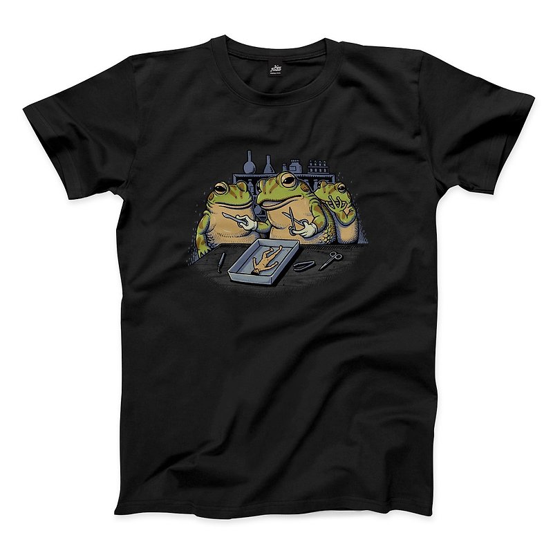 Frog Heart Anatomy-Black-Neutral T-shirt - เสื้อยืดผู้ชาย - ผ้าฝ้าย/ผ้าลินิน สีดำ