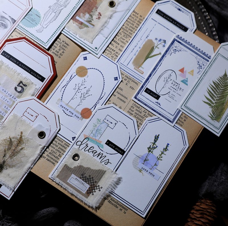 Plant Label Light Retro Notebook Material Transfer Sticker Rub-On Stickers - สติกเกอร์ - กระดาษ หลากหลายสี