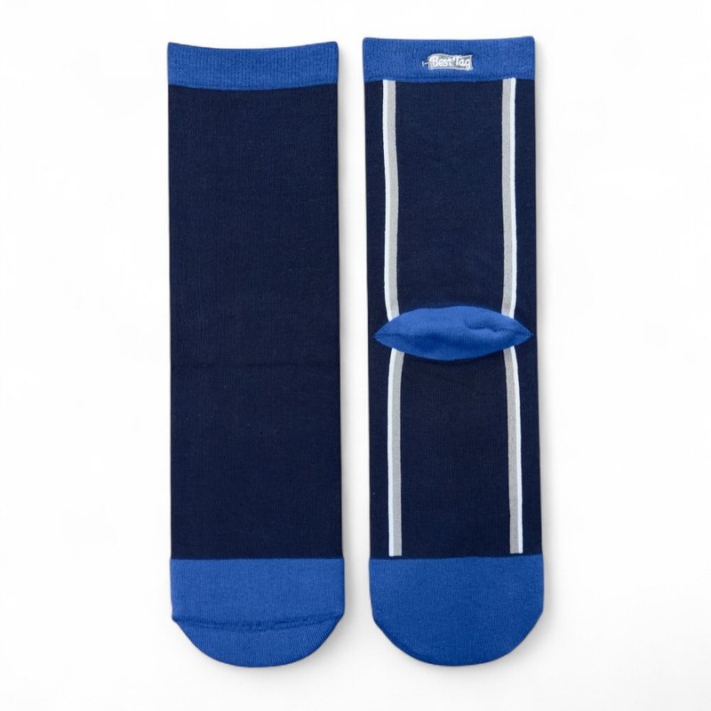 BestTag 背直線條紋 深藍白22-28cm - 襪子 - 棉．麻 藍色
