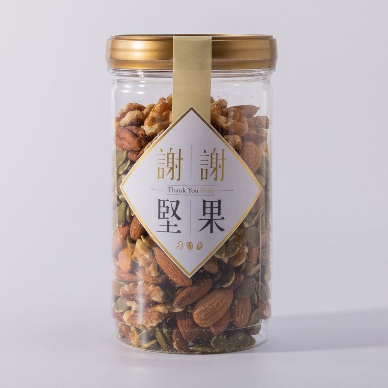 【每日堅果】(密封罐)(無調味綜合堅果核桃胡桃杏仁南瓜子)(素食) - 堅果 - 塑膠 金色