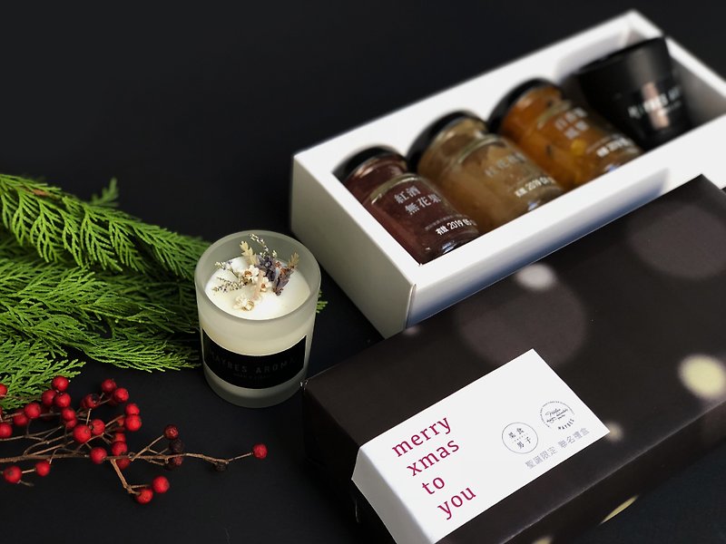 [Limited Joint Name] Jam × Fragrance Candle Gift Box - Jams & Spreads - Fresh Ingredients White
