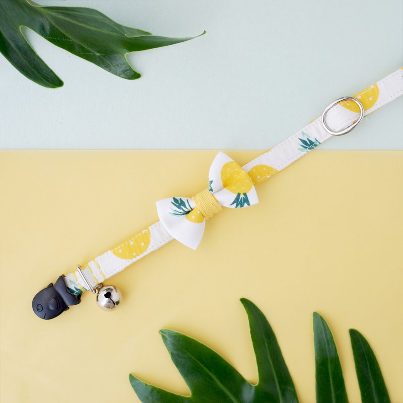 Tropicana - Pineapples : Kittens Personalized Cat Collar, Breakaway Cat collar - 項圈/牽繩 - 其他材質 黃色