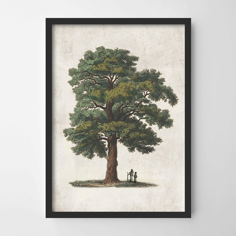 Vintage Tree #1 Painting Decoration Bedroom Bathroom Restaurant Cafe - ของวางตกแต่ง - กระดาษ 