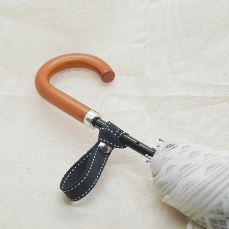 傘ストラップ ステッチ黒 - 傘・雨具 - その他の素材 ブラック