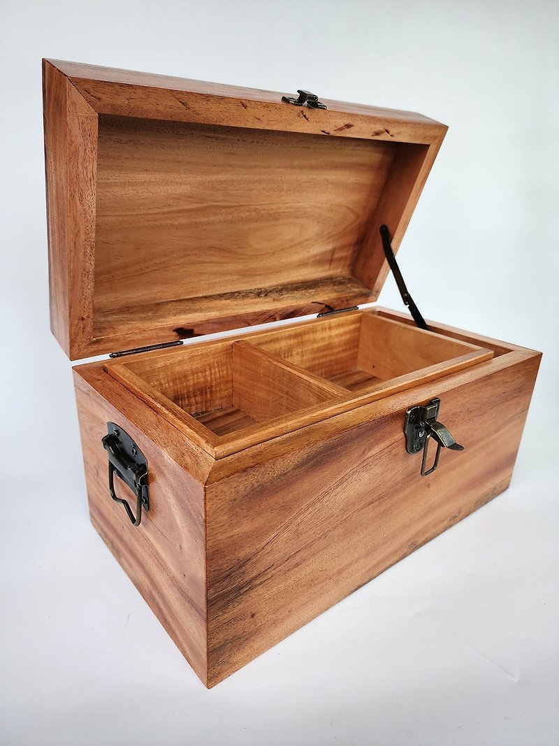 [woodfun play wood fun] solid wood treasure box/treasure box/jewelry box - กล่องเก็บของ - ไม้ 