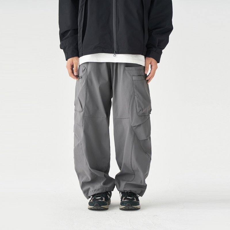 TopBasics Adventure 系列七口袋機能長褲 - 男裝工人褲/長褲/牛仔褲 - 聚酯纖維 灰色