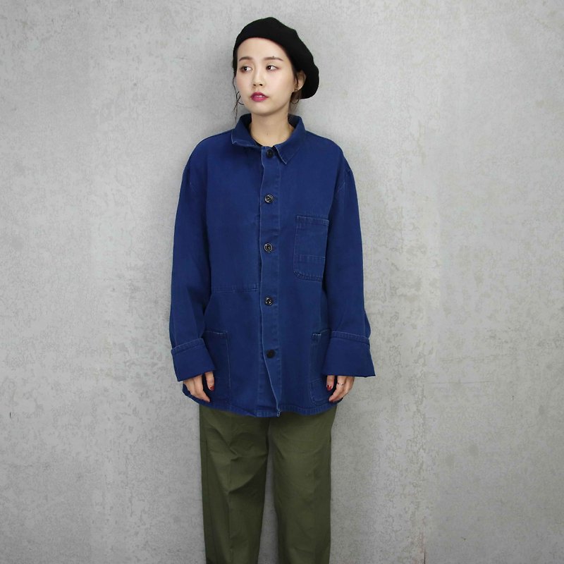 Tsubasa.Y Vintage House Shirt 019, French Workers Jacket - เสื้อเชิ้ตผู้ชาย - ผ้าฝ้าย/ผ้าลินิน 