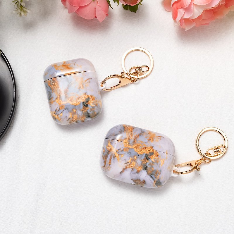 Mist Marble | Personalised AirPods Pro Case (all models) - Headphones & Earbuds Storage - Plastic Yellow