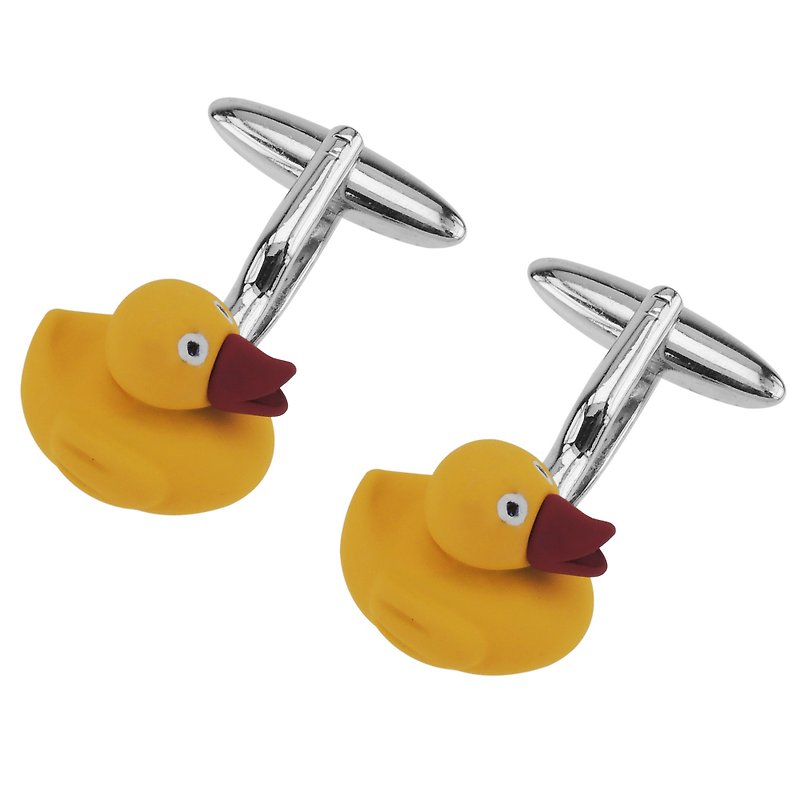 Rubber Ducky Duck Cufflinks - กระดุมข้อมือ - โลหะ สีเหลือง