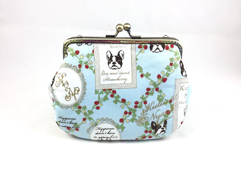 Pink Blue Palace Fighting bucket encountered gold bag / camera bag / cosmetic bag / sundries bag - Toiletry Bags & Pouches - Cotton & Hemp Blue