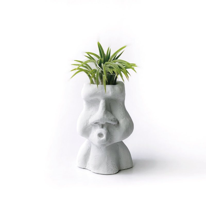 (Pre-order) Melon Elf Air Pineapple can be matched with O-mouth Moai Cement decorations - Plants - Plants & Flowers Gray