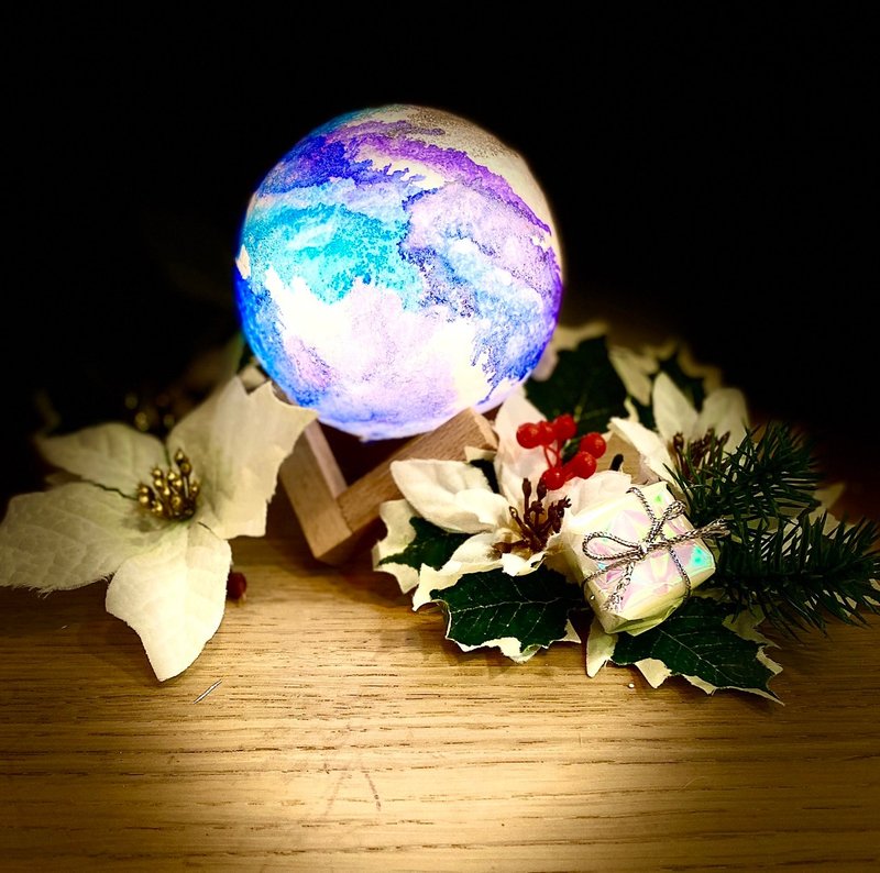 [Christmas gift exchange] Alcohol ink [Planet lamp] [Message class time] Classes can be booked - Illustration, Painting & Calligraphy - Other Materials 