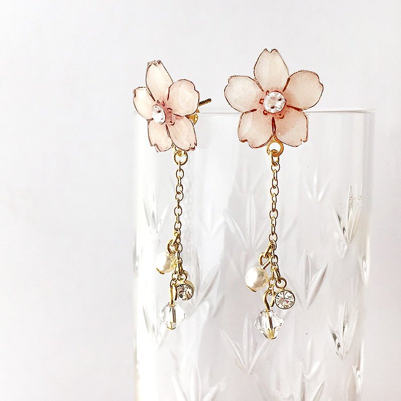 Sakura Sway earring - 耳環/耳夾 - 塑膠 粉紅色