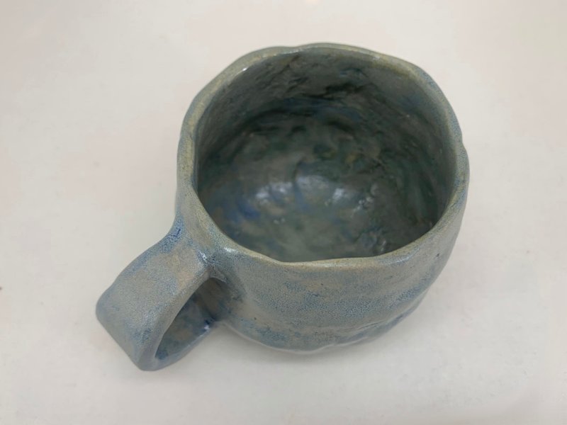 手捏咖啡杯 - 咖啡杯/馬克杯 - 陶 藍色