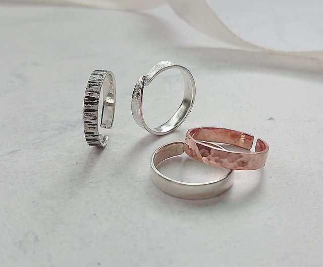 體驗】金工手作│七夕情人禮物槌紋質感戒【紅銅】開放戒婚禮對戒