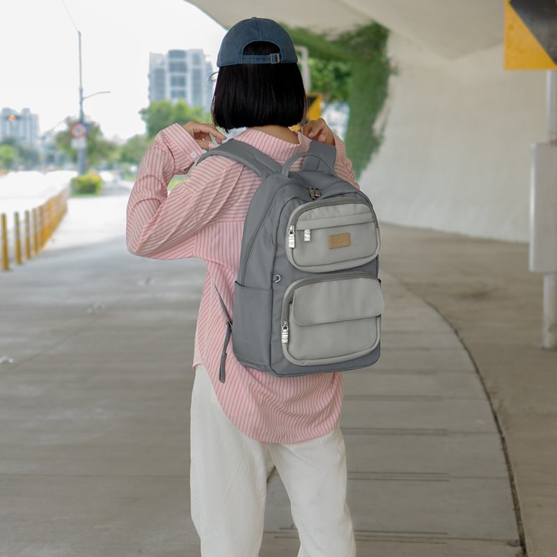 Backpack-Explore and store large-capacity backpack-6604-11-Multiple colors to choose from - Backpacks - Nylon Silver