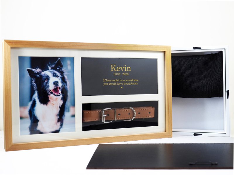 Pet Ashes & Keepsake wooden Frame (15x8inch) Holds a collar, Engraved poem and a - 其他 - 木頭 咖啡色