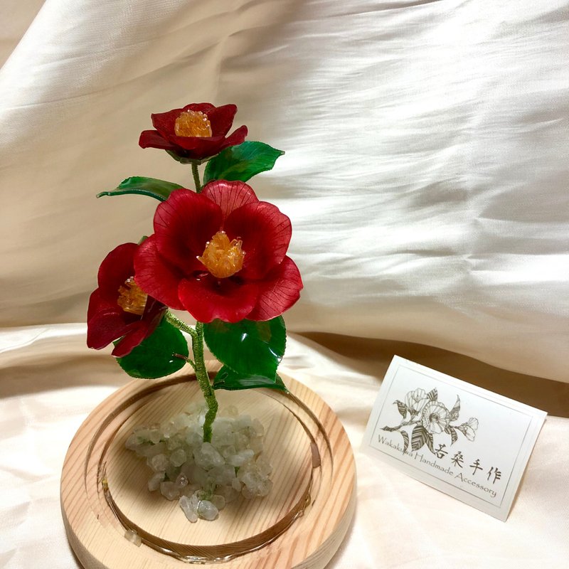 【若桑】Camelia。山茶花/椿。手造花飾。DIY材料包。半成品。 - 其他 - 樹脂 白色