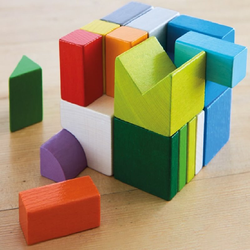 [German HABA] 3D Logic Building Blocks - Variety Cube - Kids' Toys - Wood 