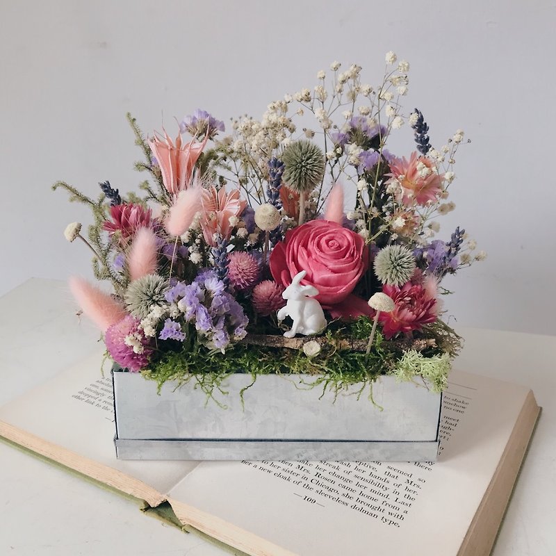 Pinkoi 品品學堂・9 月療癒系・享生活 兔子與她的花園乾燥盆花 - 盆栽/花藝 - 植物．花 