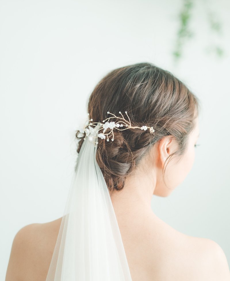 Stephanie Tiara/Bridal Headdress/Customized Accessories/Handmade Accessories/Swarovski Crystal - Hair Accessories - Copper & Brass Gold