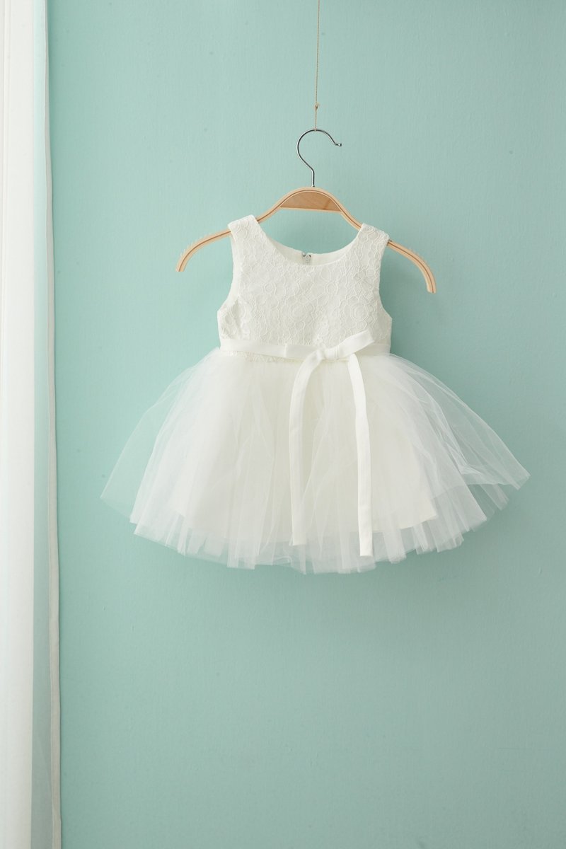 HAO.HAO kids Lace Embroidered Tulle Skirt - White - ชุดเด็ก - วัสดุอื่นๆ ขาว