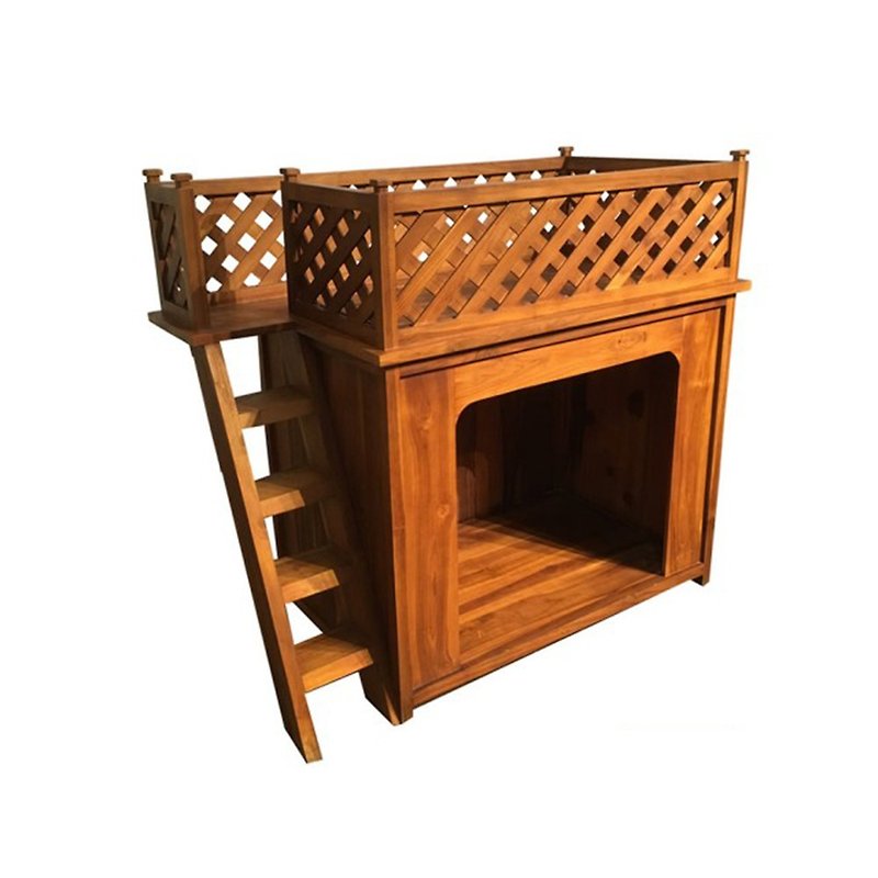 [Jidi City 100% Teak Furniture] RPOT005B Pet Cat House Dog House Pet Supplies - Bedding & Cages - Wood Brown