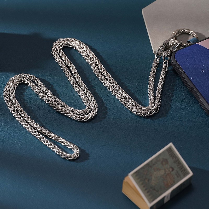Bubble chain mobile phone strap starry sky Silver - Phone Accessories - Aluminum Alloy Silver