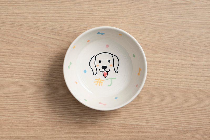 【客製化禮物 大碗】寵物碗 狗(5月14日出貨) - 寵物碗/碗架/自動餵食器 - 瓷 多色