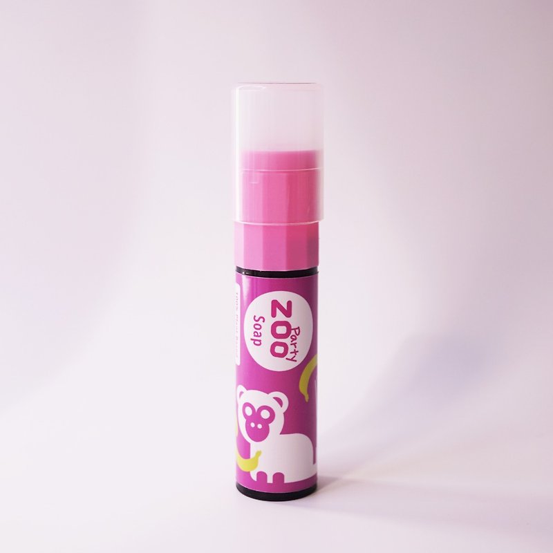 櫻桃紅小猴吃香蕉 | ZOO 抗菌滋潤香氛口袋肥皂 ( 攜帶型 ) - 肥皂/手工皂 - 其他材質 透明