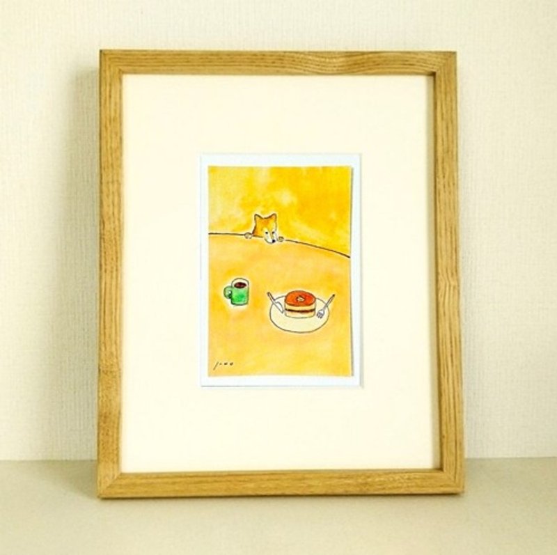 Pinkoi Proxy Purchase - Original painting "Snack Time" *Wooden frame included (inch size) - Posters - Other Materials 