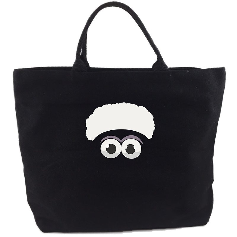 Shaun The Sheep - [zipper canvas bag - black] (small) - Handbags & Totes - Cotton & Hemp Black