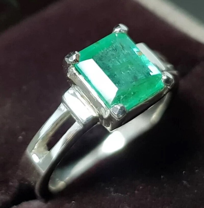 Real Emerald ring Zamurd stone ring Natural Emerald rings Mens Emerald band - 戒指 - 寶石 綠色