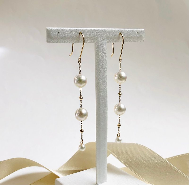 Akoya pearl earring  750  K18  sea pearl - Earrings & Clip-ons - Pearl Gold