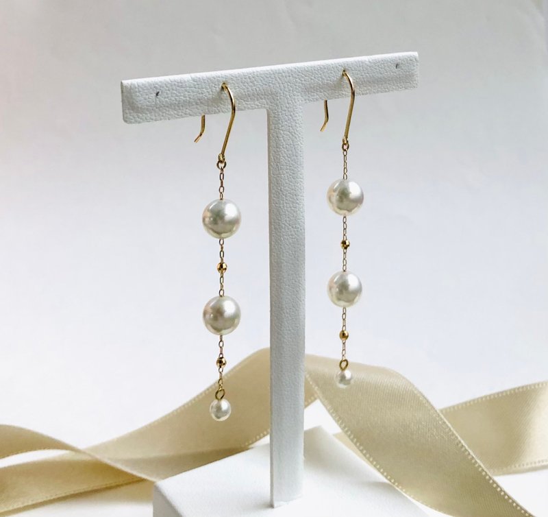 Akoya pearl earring  750  K18  sea pearl - Earrings & Clip-ons - Pearl Gold