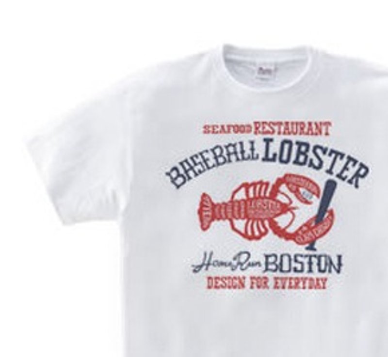 Boston Baseball lobster 150.160 (WomanM.L) T-shirt order product] - เสื้อยืดผู้หญิง - ผ้าฝ้าย/ผ้าลินิน ขาว