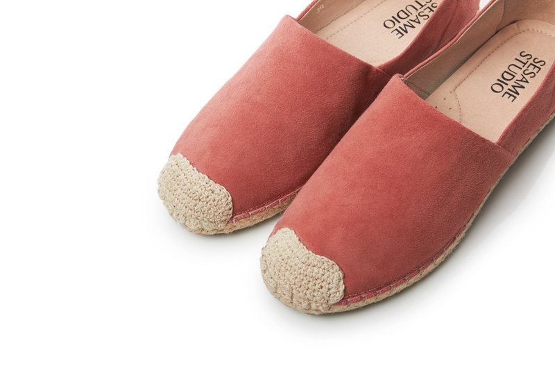 Summer Time! Espadrilles- 是夏天！真皮草編女鞋-珊瑚紅 - 女休閒鞋/帆布鞋 - 真皮 粉紅色