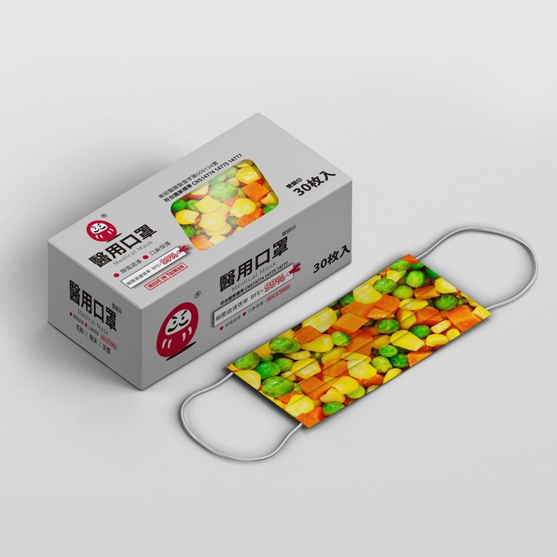 Adult Medical Mask (Classic Cuisine-Three Color Beans) - หน้ากาก - ไฟเบอร์อื่นๆ สีดำ