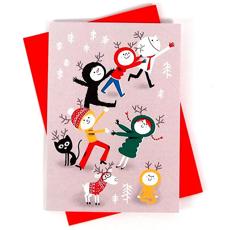 Dancing Carnival Christmas Card [1973-Card Christmas Series] - การ์ด/โปสการ์ด - กระดาษ หลากหลายสี