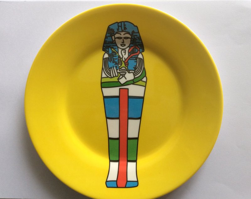 Tutankhamen plate of ancient Egypt series at Louvre, France - Plates & Trays - Plastic Yellow