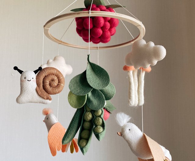 Forest Nursery Baby Mobile Felt Birds Baby Mobile Canadian 