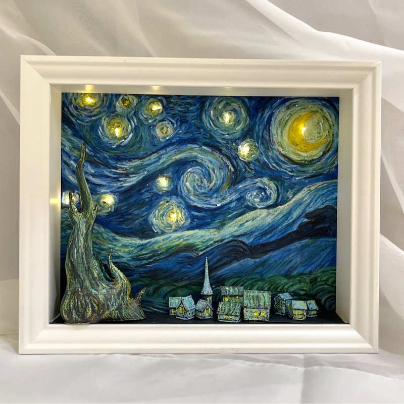 【Three-dimensional Famous Paintings Series】Spots of Stars_Van Gogh Starry Night Stereo | Night Lights | - โปสเตอร์ - วัสดุอื่นๆ 