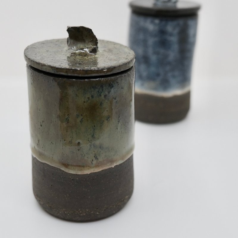 手工陶瓷甖連蓋 綠色 - 擺飾/家飾品 - 陶 綠色