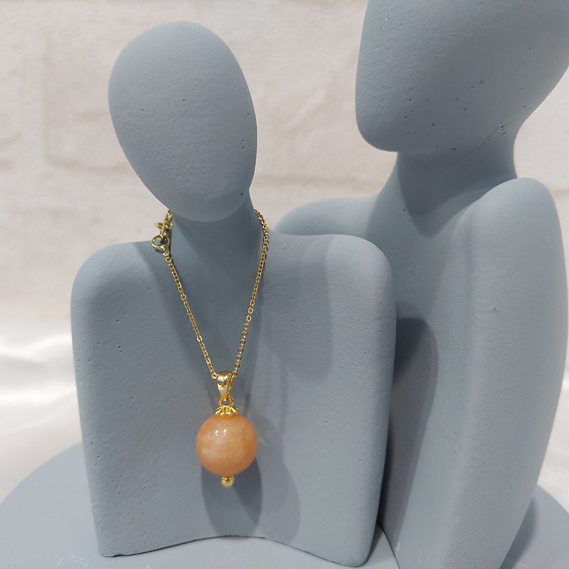 Natural Orange Oriental Jade Necklace - Necklaces - Gemstone Orange