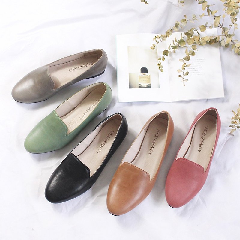 [5 colors] plain leather Ou Beira / women's shoes / handmade custom / C2-18108L - รองเท้าลำลองผู้หญิง - หนังแท้ 